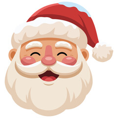 Festive Santa Claus face holiday vector illustration isolated on plain white