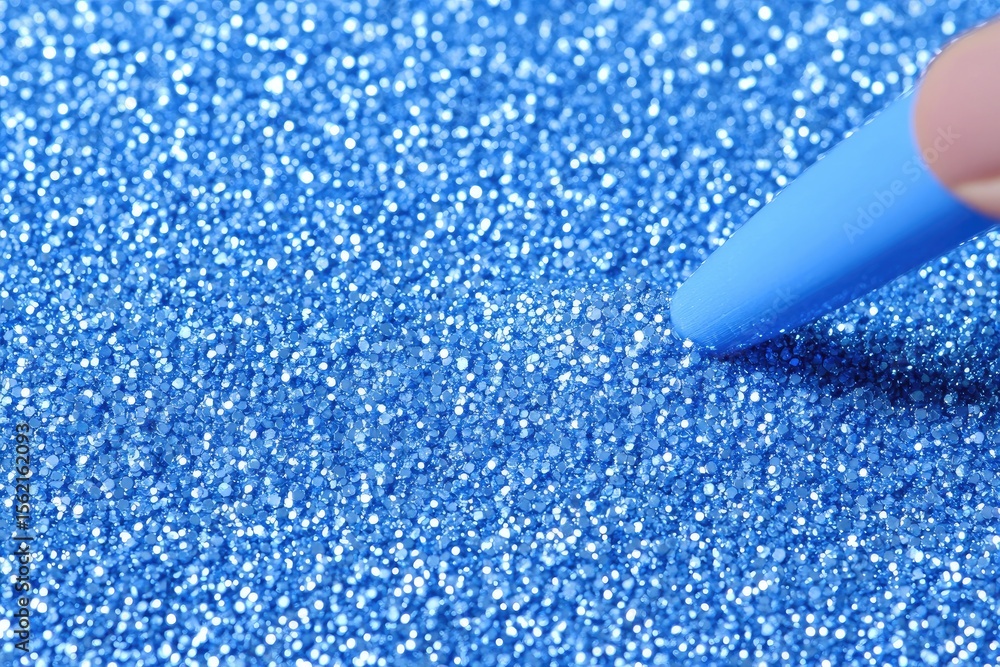 Wall mural light blue glitter texture with finger pressing with soft sparkles effect abstract
