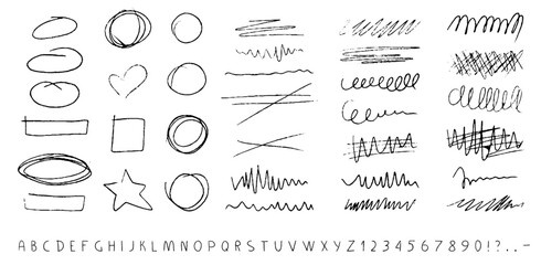 Crayon Scribble Font and Underline Collection