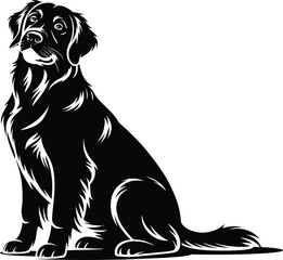 Vector black silhouette of a animals on a white background.