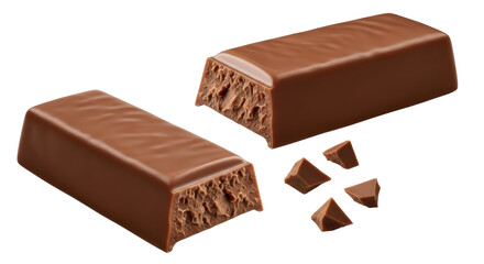 Isolated Aerated Chocolate Bar