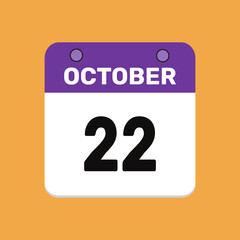 22 october calender icon text page monthly web design.