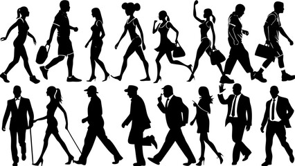vector silhouettes of people