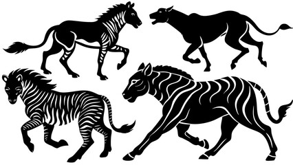 silhouettes of horses