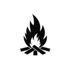 Vector fire icon and fire danger sign warning illustration