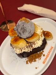 chocolate cake with nuts and chocolate