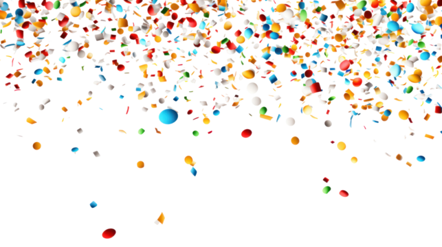 confetti on white background