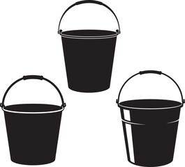 metal bucket silhouette vector illustration