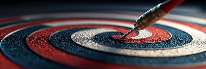 Obraz premium Bullseye: A Striking Dart in Red, White, and Blue