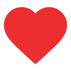 Love Icon  Red Heart on Clean Background