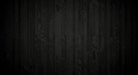 Obraz premium Black vertical striped wall texture with distressed aged appearance creating a background