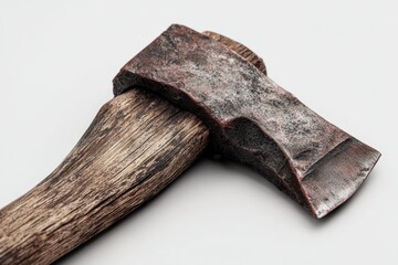 Weathered Rustic Axe: A Close-Up Study in Dark, Earthy Tones