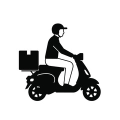 A delivery man with bike silhouette 