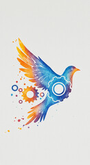 vector illustration of an abstract bird