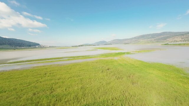 Aerial view of Biq`at Bet Netofa landscape, Israel.