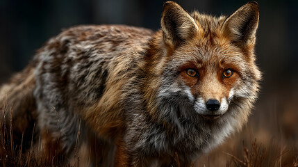 Fototapeta premium fox, animal, wildlife, red fox, red, mammal, wild, nature, vulpes vulpes, fur, predator, portrait, young, white, cute, white background, isolated, carnivore, wild animal, brown, hunter, furry, standin