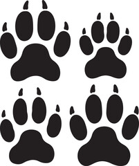 wild animal paw silhouette vector illustration
