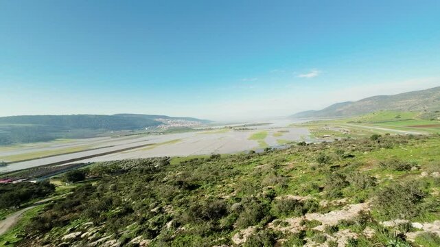 Aerial view of Biq`at Bet Netofa valley, Israel.