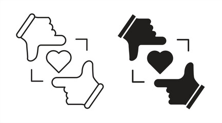health icon, heart symbol in hand, isolated on white background, vector illustration.

