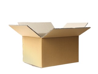 open cardboard box isolated