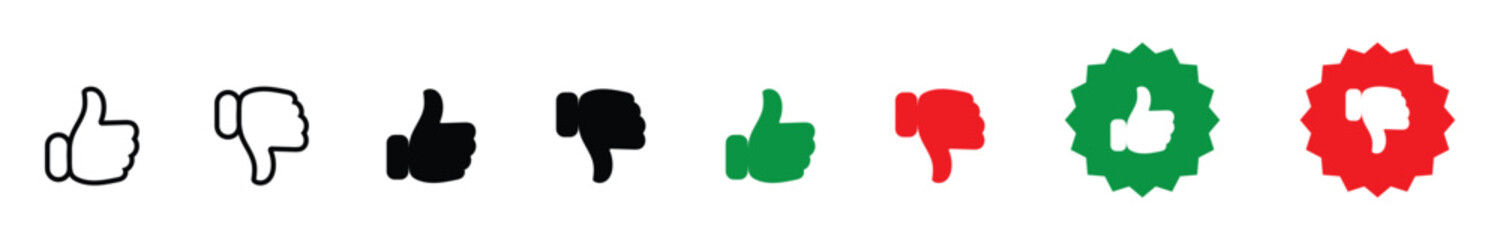 Like and dislike icon set