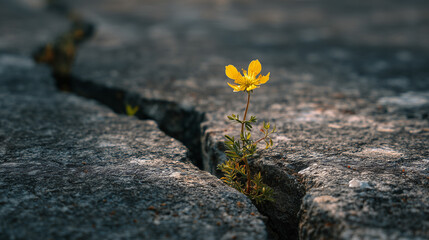 yellow flower on the rocks