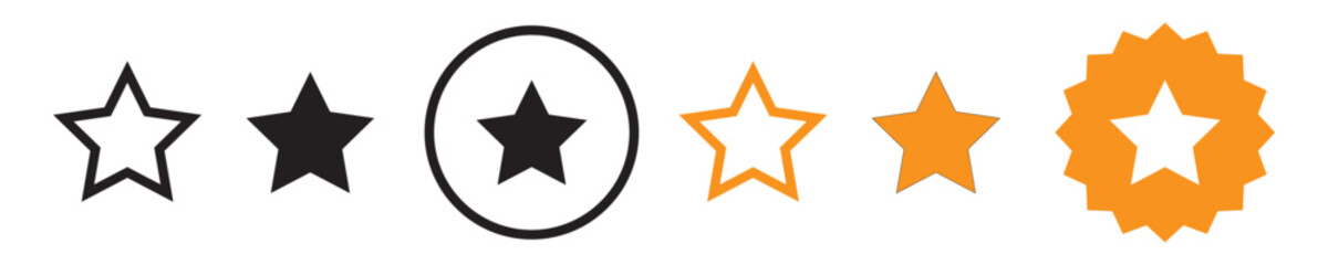 Simple star shape icon set in flat style vector