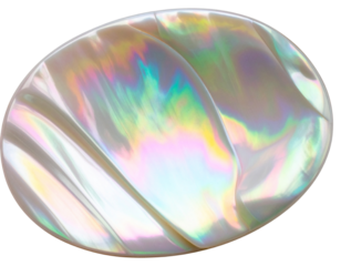  Soft Iridescent Mother-of-Pearl Surface Close-Up Texture, Isolated PNG.