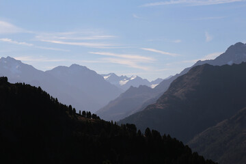 Landschaft im Pitztal, Österreichischen alpen im Sommer. 