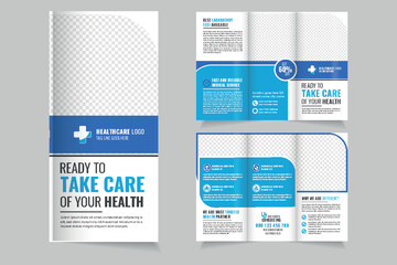 unique and modern professional medical health care service trifold brochure tempate