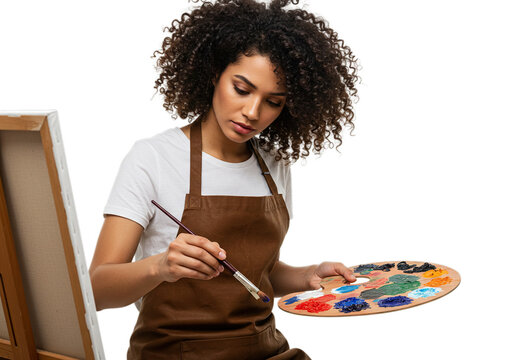 Woman and child doing art and eating at home