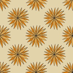 seamless pattern with cartoon flowers. hand drawing. design for fabric, print, textile, wrapper