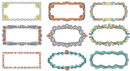 Decorative hand drawn frame vector illustration for design projects