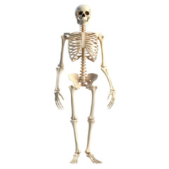 Human skeleton standing isolated on transparent background