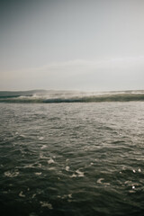 The ocean is calm and the sky is clear