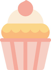 Pastel Cupcake Icon – Dessert Vector for Bakery Menu or Sweet Shop App