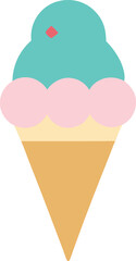 Pastel Ice Cream Icon – Dessert Vector for Sweet Shop Menu or App