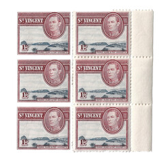 old vintage st vincent post stamp on a transparent background