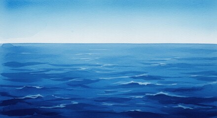 Fototapeta premium Vast Ocean Horizon Under a Clear Sky