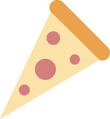 Pastel Pizza Slice Icon – Food Vector for Restaurant Menu or Delivery App