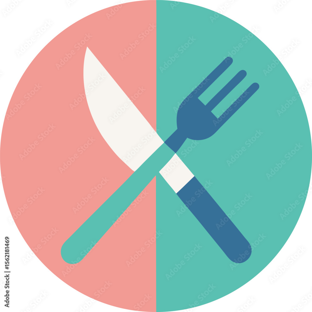 Aufkleber soft color utensil icon – simple dining vector graphic for eatery or web ui