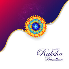 Happy Raksha Bandhan Indian festival celebration greeting background with ornamental Rakhi.