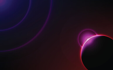 Glowing abstract digital planet in outer space with neon light, stars, galaxy, cosmic energy, and celestial sphere for futuristic space exploration, astronomy, universe science, and global technology.