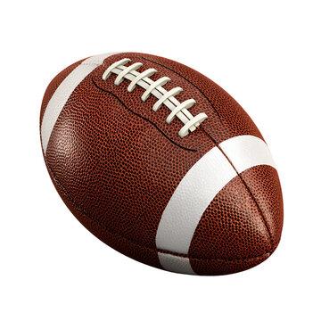 American football game ball isolated on black background