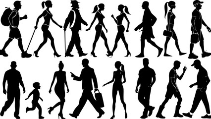 vector silhouettes of people