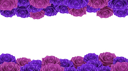 top and bottom purple rose frame