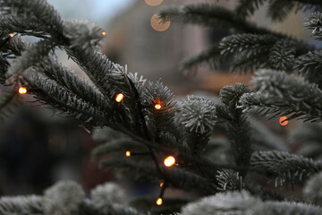 Detail Aufnahme von Weihnachtsdekoration auf einem Weihnachtsmarkt