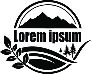 Nature and Mountain Vector Logo Template Design