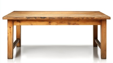 Distressed wooden farmhouse table with natural imperfections studio shot