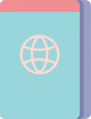 Pastel Passport Icon – Travel Document Vector for Visa App or Global Journey